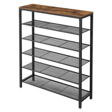 Songmics Polica za cipele 5 razina 30x100x110 cm smeđa