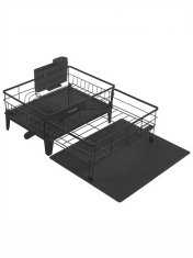 Songmics Oslon za sušenje posuđa 31x42x185 cm Crni
