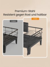 Songmics Oslon za sušenje posuđa 31x42x185 cm Crni