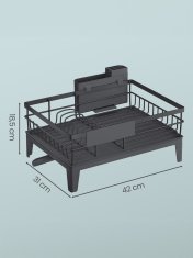 Songmics Oslon za sušenje posuđa 31x42x18.5 cm Crni