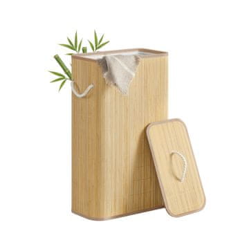 Songmics Košara za rublje 40x22x70 cm prirodna