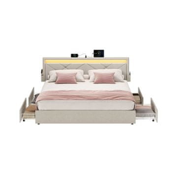 Songmics Okvir kreveta 160x200 cm cappuccino bež