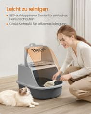 Songmics Kutija za pijesak za mačke 57x436x382 cm Siva