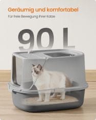 Songmics Kutija za pijesak za mačke 57x436x382 cm Siva