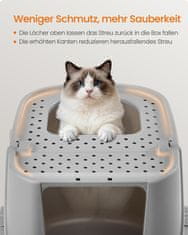 Songmics Kutija za pijesak za mačke 57x436x382 cm Siva