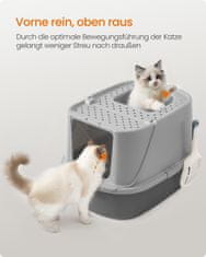 Songmics Kutija za pijesak za mačke 57x436x382 cm Siva