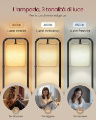 Songmics Podna lampa 299x318x1605 cm Crna