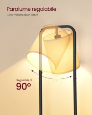 Songmics Podna lampa 299x318x1605 cm Crna