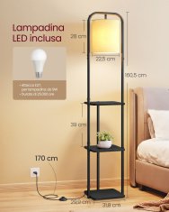 Songmics Podna lampa 299x318x1605 cm Crna