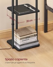 Songmics Podna lampa 299x318x1605 cm Crna