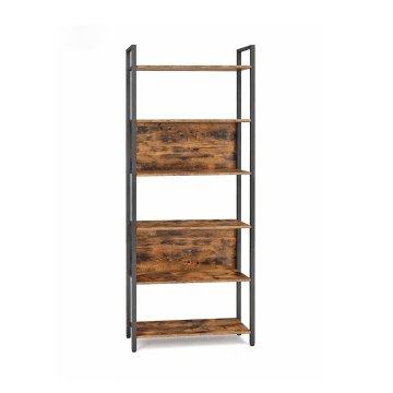 Songmics Knjigovod 6 otvorenih polica 60x24x186 cm smeđa