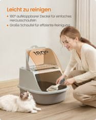 Songmics Kutija za pijesak za mačke 57x43.6x38.2 cm Bež