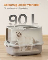 Songmics Kutija za pijesak za mačke 57x43.6x38.2 cm Bež