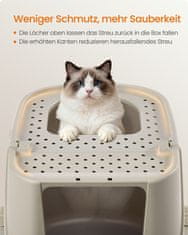 Songmics Kutija za pijesak za mačke 57x43.6x38.2 cm Bež