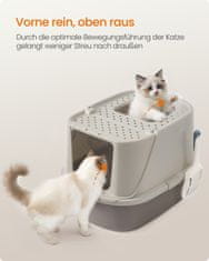 Songmics Kutija za pijesak za mačke 57x43.6x38.2 cm Bež