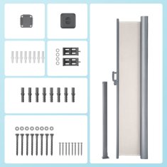 Songmics Bočni tend 200x350 cm antracit