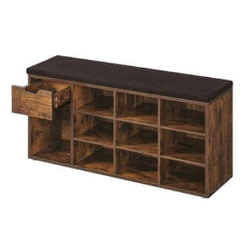 Songmics Klupa za cipele 30x104x48 cm smeđa