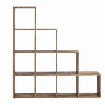 Songmics Knjigovodstveni regal 10 pregrada 29x129.5x129.5 cm smeđi