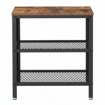 Songmics Stolić bočni 2 mrežaste police 60x30x60 cm smeđa