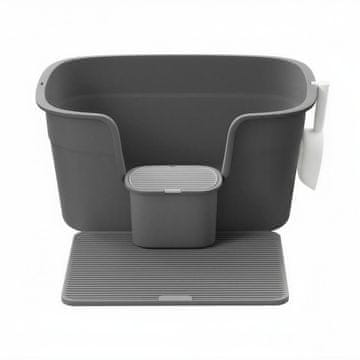 Songmics Kutija za pijesak za mačke ekstra velika 635x75x33 cm siva