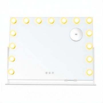 Songmics Ogledalo za šminkanje 625x458x10 cm Bijelo