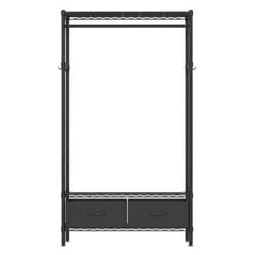 Songmics Vješalica za odjeću otvoreni ormar s policama i ladicama 40x90x180 cm crna