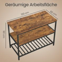 Songmics Kuhinjski otok 120x60x90 cm smeđi