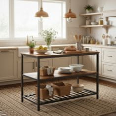 Songmics Kuhinjski otok 120x60x90 cm smeđi