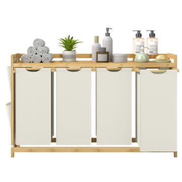 Songmics Košara za rublje 3 pregrade 94x33x78 cm Bijela