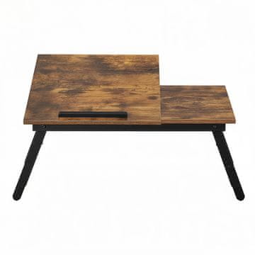 Songmics Stolić za laptop 55x35x23 cm smeđi