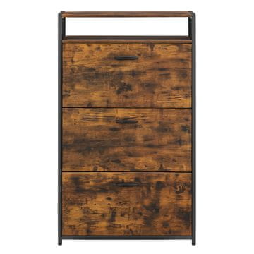 Songmics Ormarić za cipele 3 pretinca 80x30x130 cm smeđa