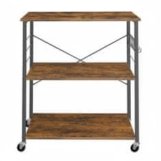 Songmics Kuhinjska polica na kotačima 40x80x89 cm smeđa