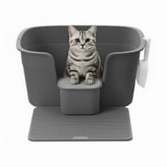 Songmics Kutija za pijesak za mačke ekstra velika 635x75x33 cm siva