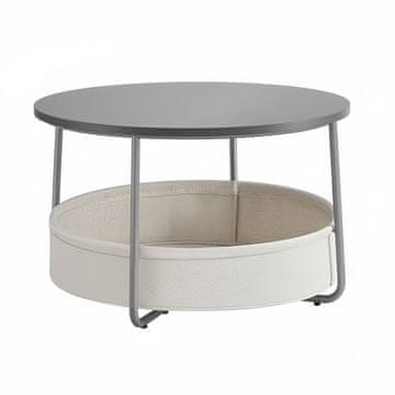 Songmics Stolić za kavu okrugli 75x45 cm sivi