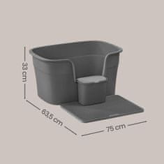 Songmics Kutija za pijesak za mačke ekstra velika 635x75x33 cm siva