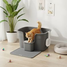 Songmics Kutija za pijesak za mačke ekstra velika 635x75x33 cm siva