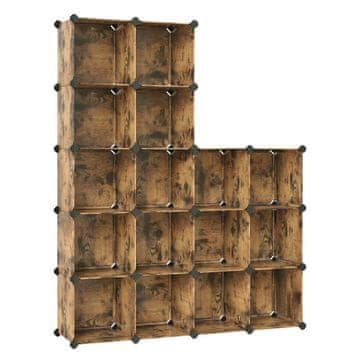 Songmics Modularni sustav ormarića za cipele 153x31x153 cm smeđa
