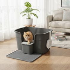 Songmics Kutija za pijesak za mačke ekstra velika 635x75x33 cm siva