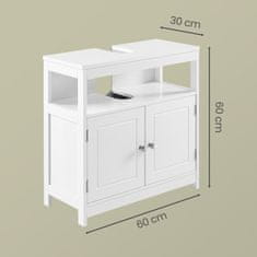 Songmics Kupaonska ormarić 60x30x60 cm Bijela