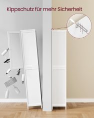 Songmics Kupaonska ormarić 30x40x160 cm Bijela