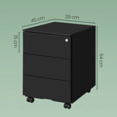 Songmics Pokretni ormarić za arhiviranje 39x45x55 cm Crni