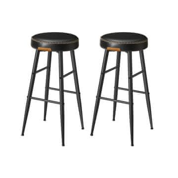 Songmics Set od 2 barske stolice 516x516x75 cm crne boje