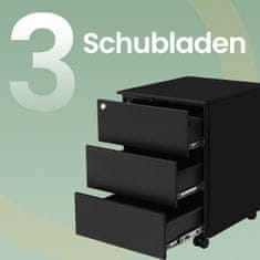 Songmics Pokretni ormarić za arhiviranje 39x45x55 cm Crni