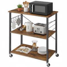 Songmics Kuhinjska polica na kotačima 40x80x89 cm smeđa