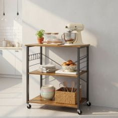 Songmics Kuhinjska polica na kotačima 40x80x89 cm smeđa