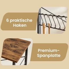 Songmics Kuhinjska polica na kotačima 40x80x89 cm smeđa