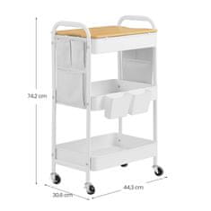 Songmics Kuhinjski kolica 306x443x742 cm Bijela