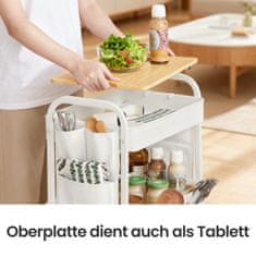 Songmics Kuhinjski kolica 306x443x742 cm Bijela