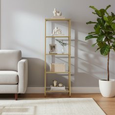 Songmics Polica 5 razina 40x30x1245 cm Zlatna