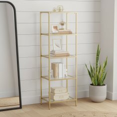 Songmics Polica 5 razina 40x30x1245 cm Zlatna